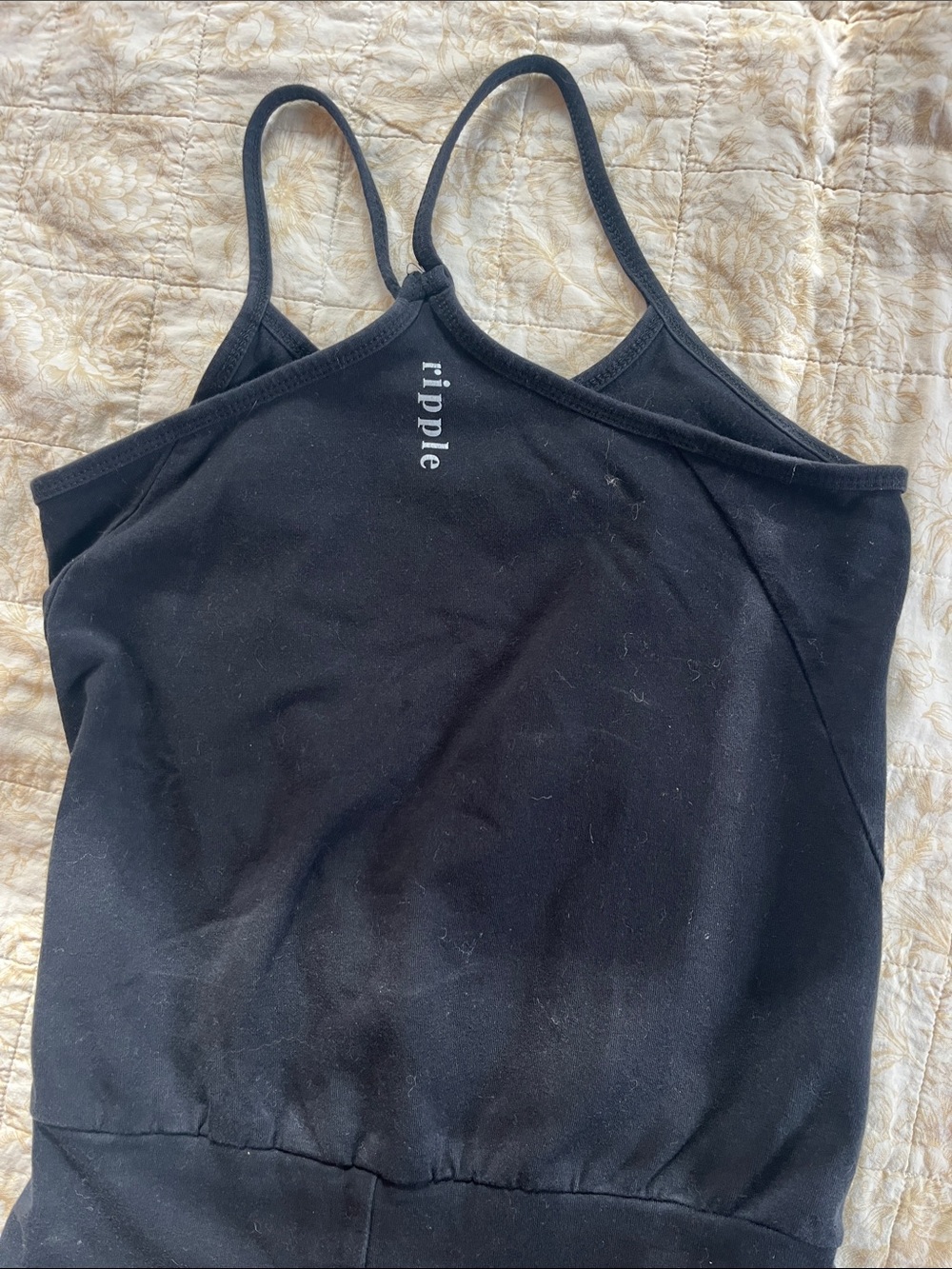 Ripple Yoga Wear Black Sleeveless Racerback Jumpsuit with Elastic Waist - Picture 4 of 6